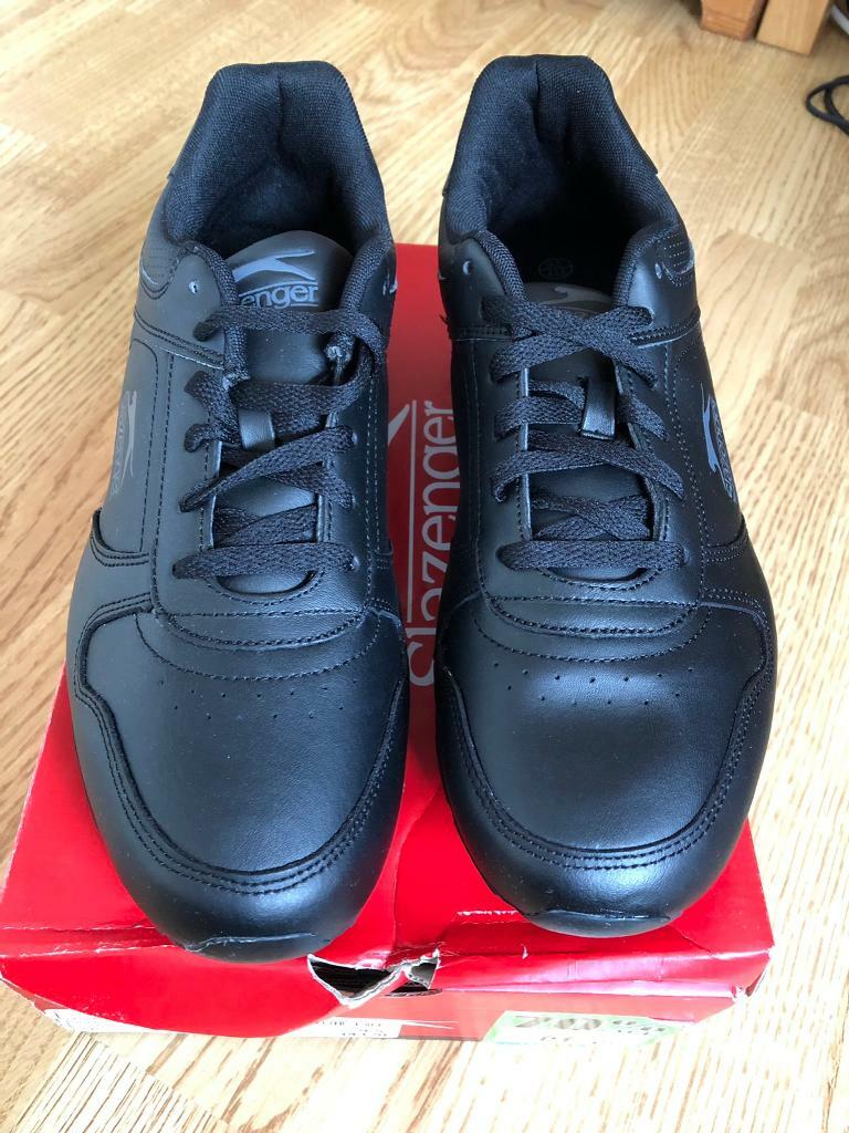 slazenger mens black trainers